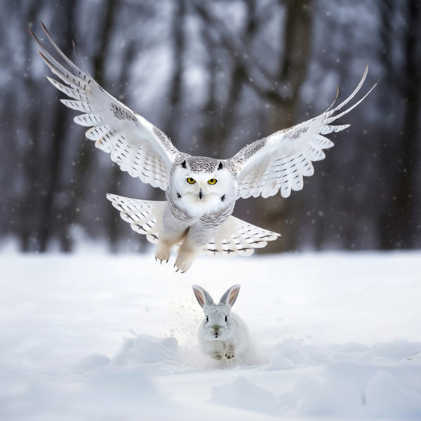 Photograph Armin Abdehou Great White Owl on One Eyeland