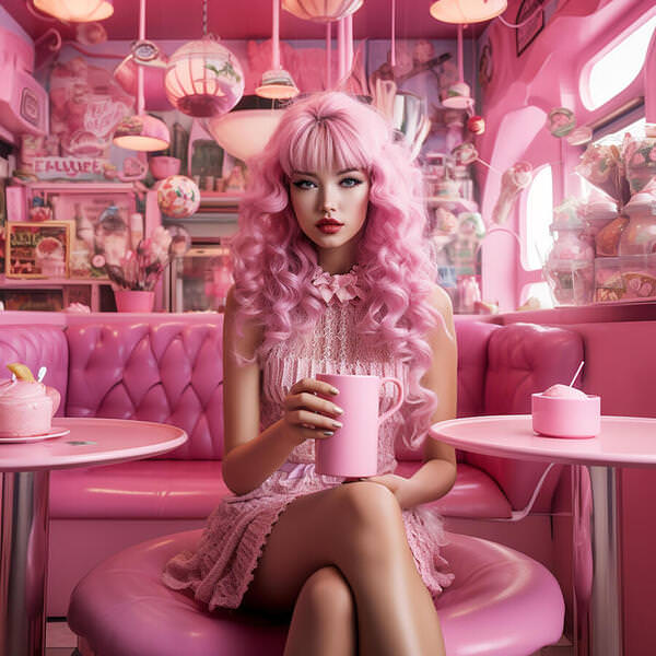 Photograph Nazanin Valeh Shiva Pink Coffee Shop on One Eyeland