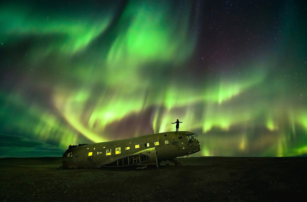 Photograph Golden Brown Aurora Borealis on One Eyeland