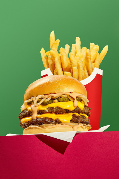 Photograph Martin Lomas Double Cheeseburger And Fries on One Eyeland