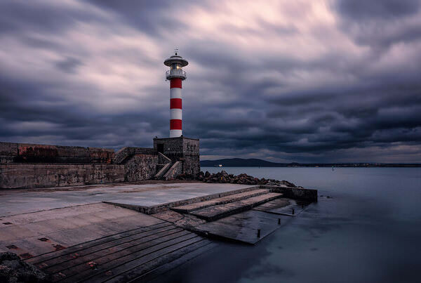 Photograph Vasil Nanev Lighthouse At Sunset on One Eyeland