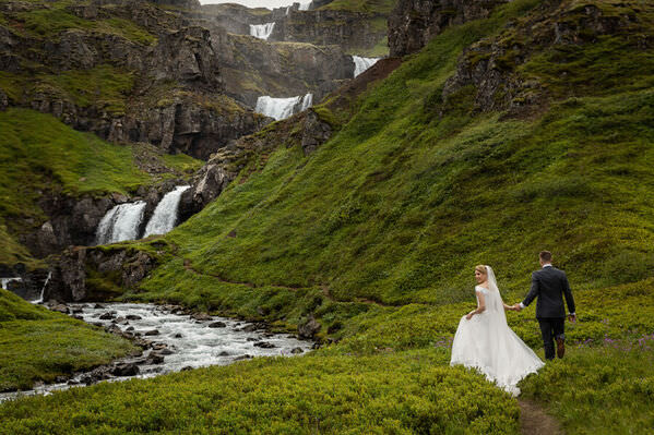 Photograph Iceland Wedding Photo By The Waterfalls on One Eyeland