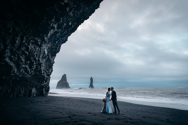 Photograph Iceland Wedding Photo Reynisfjara Black Sand Beach on One Eyeland