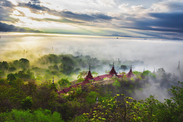 Photograph Kyaw Zay Yar Lin Mandalay Hill And Sunrise on One Eyeland