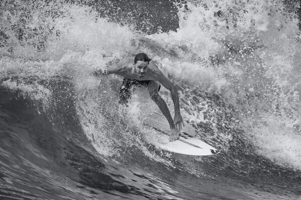 Photograph Steve Turner Surfer In Action on One Eyeland