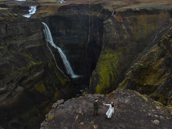 Photograph Iceland Wedding Photo Haifoss Waterfall Iceland on One Eyeland