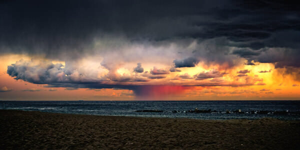Photograph Aliace Uesan Red Rain Shaft At Sunset on One Eyeland