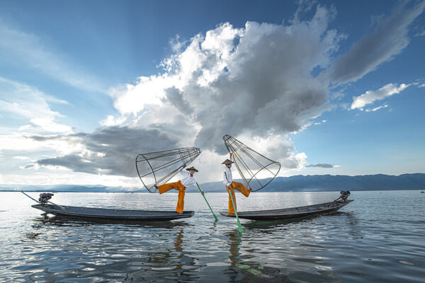 Photograph Taymuraz Gumerov Inle Lake Fishermen Myanmar on One Eyeland