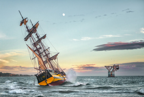 Photograph Emilio Pino Ship Run Aground on One Eyeland