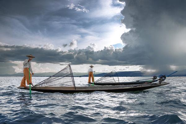 Photograph Taymuraz Gumerov Inle Lake Fishermen Myanmar on One Eyeland