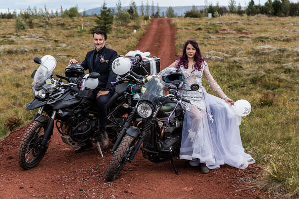 Photograph Iceland Wedding Photo Motorcycle Wedding on One Eyeland