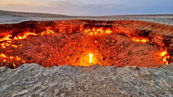 Photograph Howard Tong Gas Crater In Turkmenistan on One Eyeland