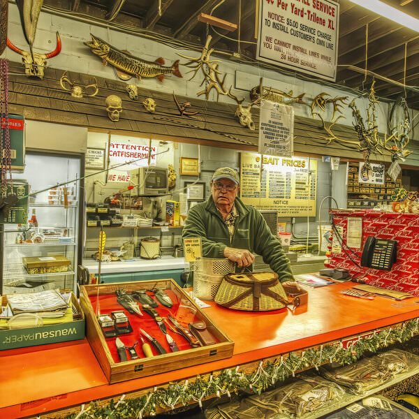 Photograph Larry Hamill Bills Bait Store South Front Street on One Eyeland