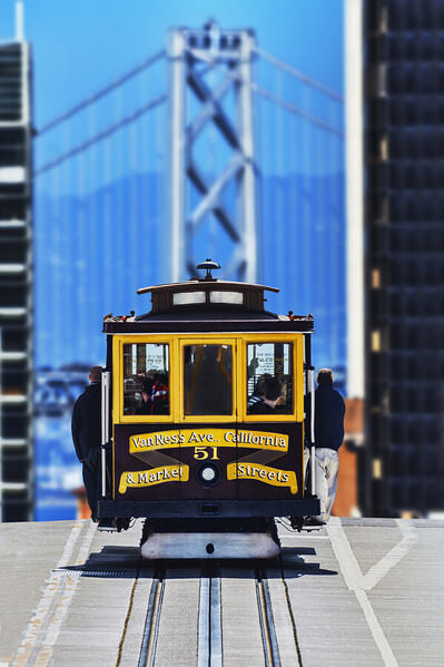Photograph Mitchell Funk California Street Cable Car on One Eyeland