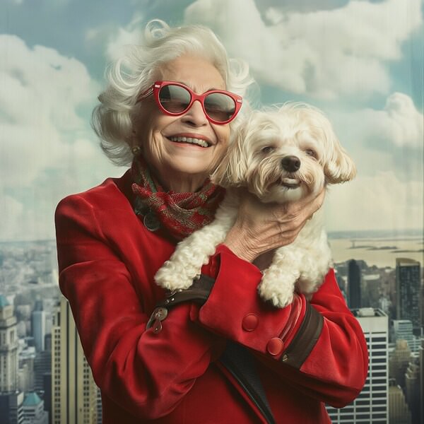 Photograph Margarita Malkova Madame With Dog on One Eyeland