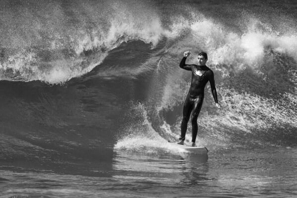 Photograph Steve Turner Surfing Statue on One Eyeland