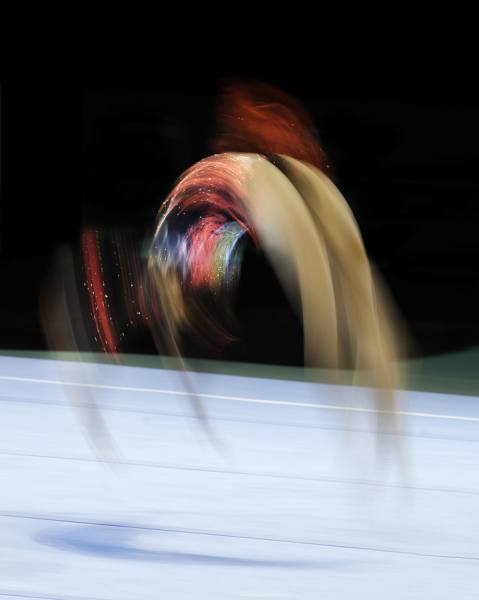 Photograph Huub Keulers Acro Gymnastics In Long Exposure on One Eyeland