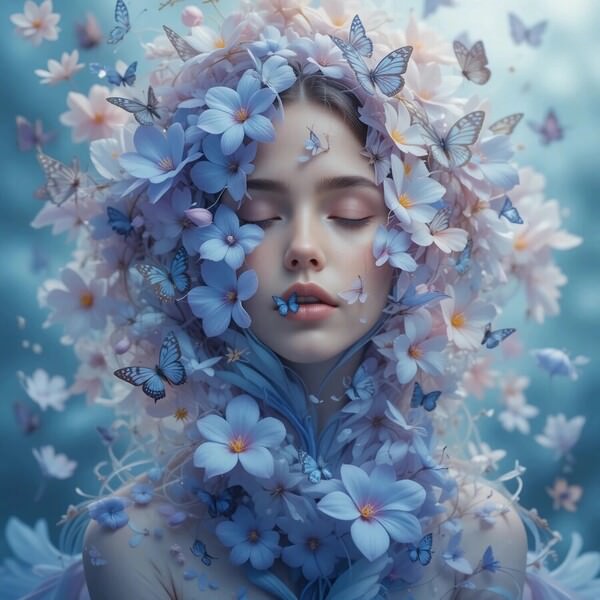 Photograph Flora Paulina Butterflies And Flowers Petals on One Eyeland