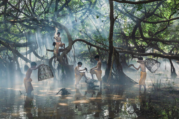 Photograph Kyaw Zay Yar Lin Fishing Together on One Eyeland