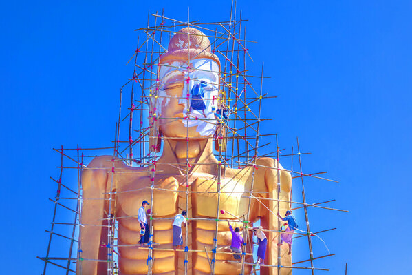 Photograph Kyaw Zay Yar Lin Pagoda Face Painting on One Eyeland