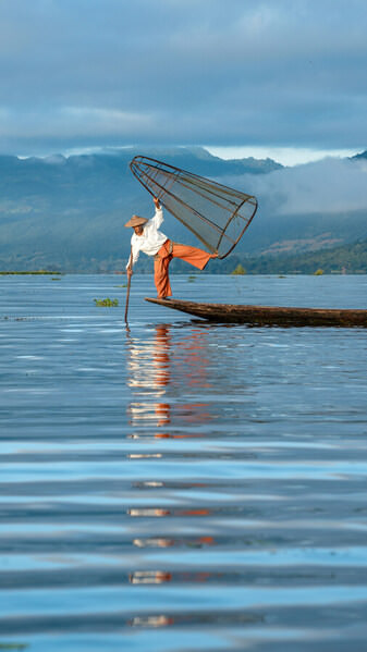 Photograph Taymuraz Gumerov Inle Lake Fisherman Myanmar on One Eyeland