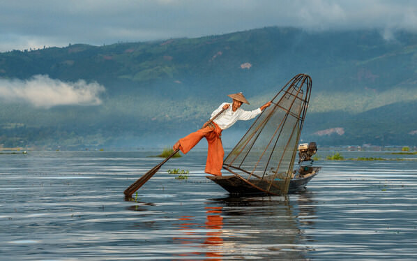 Photograph Taymuraz Gumerov Inle Lake Fishermen Myanmar on One Eyeland