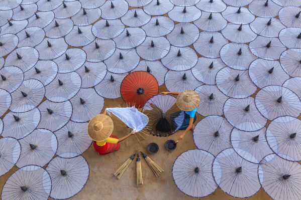 Photograph Kyaw Zay Yar Lin Umbrellas Industry on One Eyeland