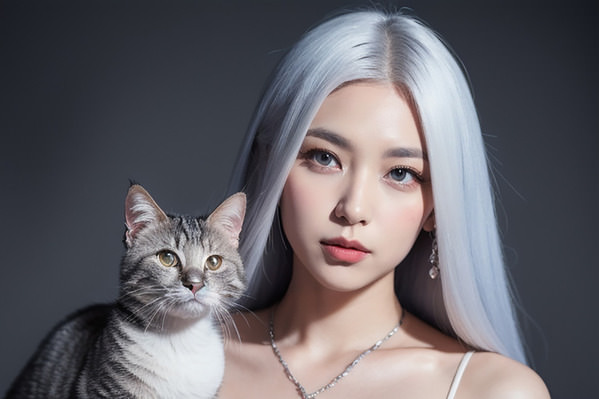 Photograph Setsuna Kurouzu Cat on One Eyeland