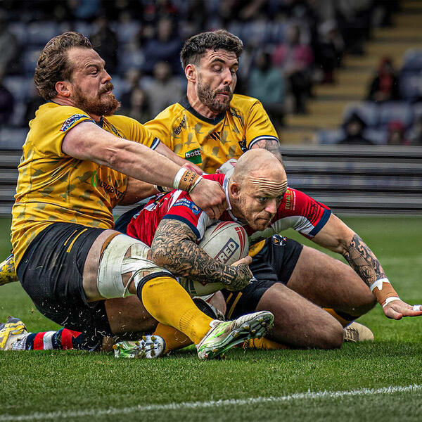 Photograph Eddie Leach Clash At The Try Line on One Eyeland