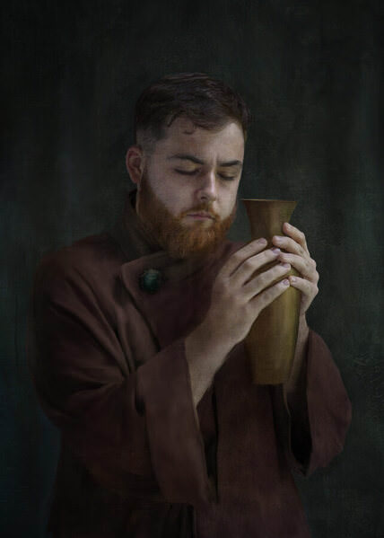 Photograph Lyudmyla Pokryshen Portrait Of A Young Man With Vase on One Eyeland