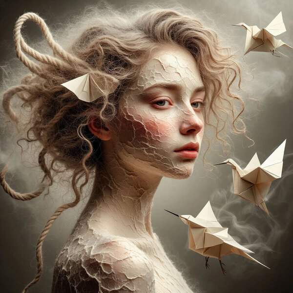 Photograph Helena Zlenko Paper Cranes on One Eyeland