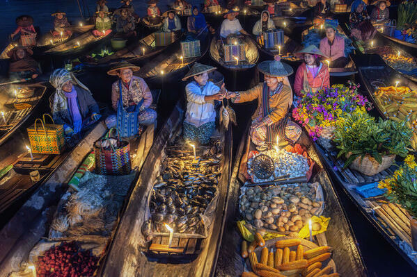Photograph Aung Chan Thar Floating Market on One Eyeland