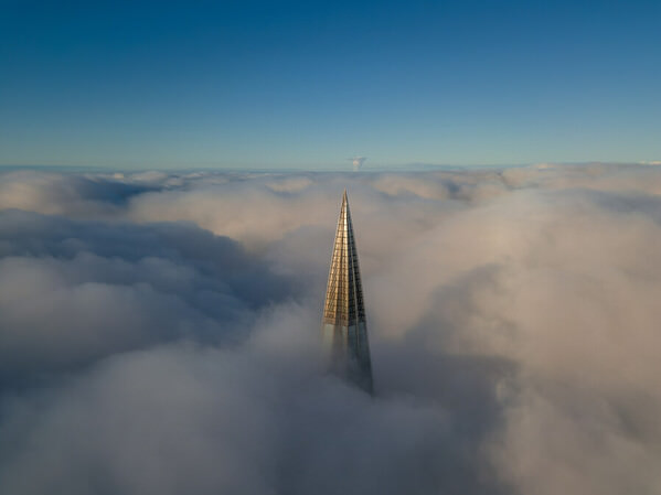 Photograph Sergei Anufriev Lakhta Center Skyscraper In The Fog on One Eyeland