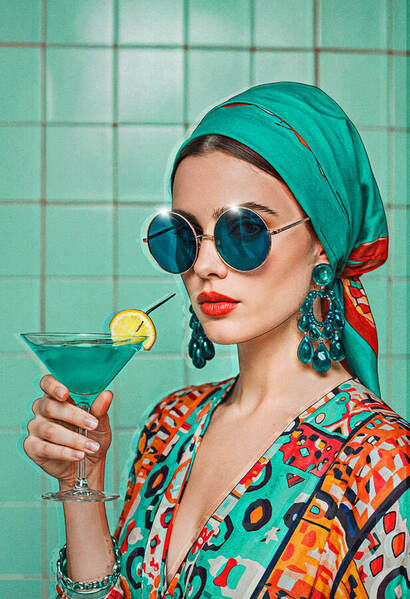 Photograph Luzzitelli Danieli Woman And Cocktail on One Eyeland
