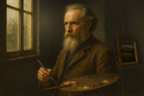 Photograph Steve Turner The Oil Painter on One Eyeland