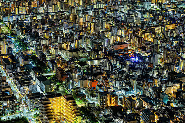 Photograph Gary E Karcz Tokyo Night Buildings on One Eyeland