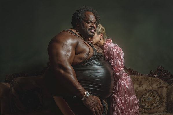 Photograph Ddiarte Ddiarte Big Black Man And Blond Girl on One Eyeland