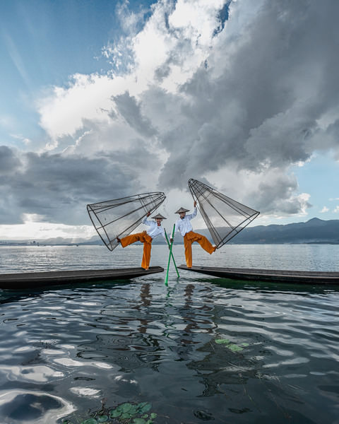 Photograph Taymuraz Gumerov Inle Lake Fishermen Myanmar on One Eyeland