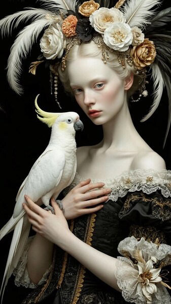 Photograph Dina Poluhina Lady With A Parrot on One Eyeland