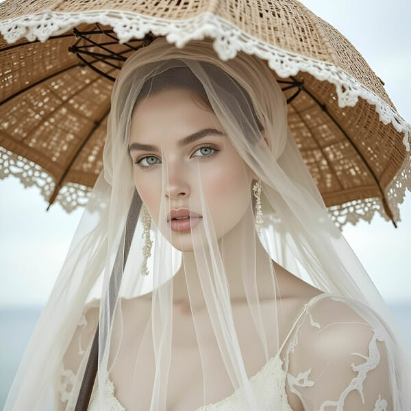 Photograph Flora Paulina The Veil And An Umbrella on One Eyeland
