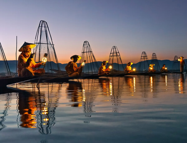 Photograph Aung Chan Thar Evening Glow On Inle Lake on One Eyeland