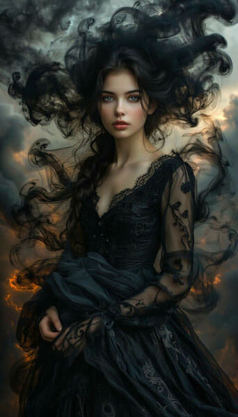 Photograph Dina Poluhina Lady In Black on One Eyeland