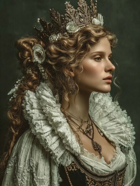 Photograph Flora Paulina Vintage Royal Fashion on One Eyeland