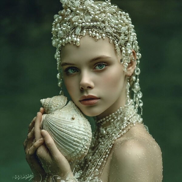 Photograph Flora Paulina Pearls And Seashell on One Eyeland