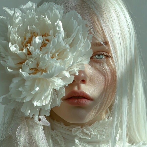Photograph Flora Paulina White Peony on One Eyeland