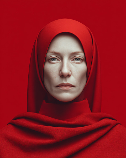Photograph Mario Forcherio Red Minimal Portrait on One Eyeland