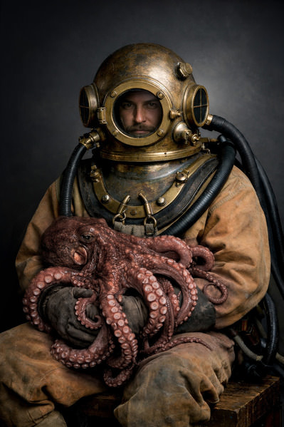 Photograph Steve Turner Diver Portrait on One Eyeland