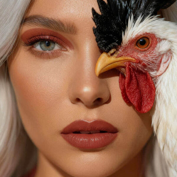 Photograph Abolfazl Jafarian Girl And Rooster on One Eyeland