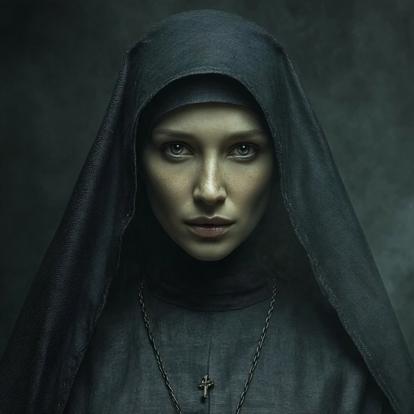 Photograph Flora Paulina Nun In Gothic Style on One Eyeland