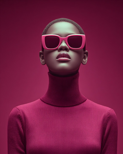 Photograph Mario Forcherio Minimal Magenta Portrait on One Eyeland